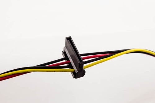 SATA Power Daisy Chain Cable 2 x Right Angle 15p to AT 4p Male