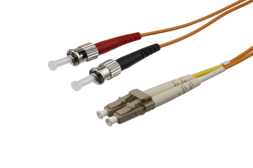 Qualite Fibers™ OM1 Duplex, OFNR Jacket, Multimode 62.5/125 2.0mm, UL with Corning Fiber, LC/UPC to ST/UPC