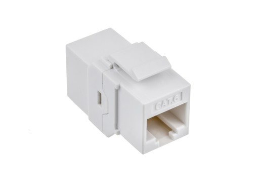 CAT6 UTP Inline Coupler Keystone Type, White Color