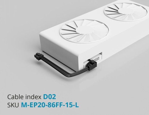 D02 GPU Micro-fit Female Straight 8P to PCIe Female Left-Angled 6P