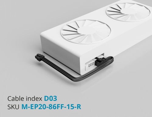 D03 GPU Micro-fit Female Straight 8P to PCIe Female Right-Angled 6P