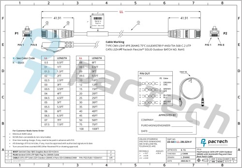 <b><font color="#009ac7">NEW</font></b> Sentinel® RJ45 Connectors with Thin CAT6 28AWG Cable - FlexPremium UTP LSZH Outdoor - Image 4
