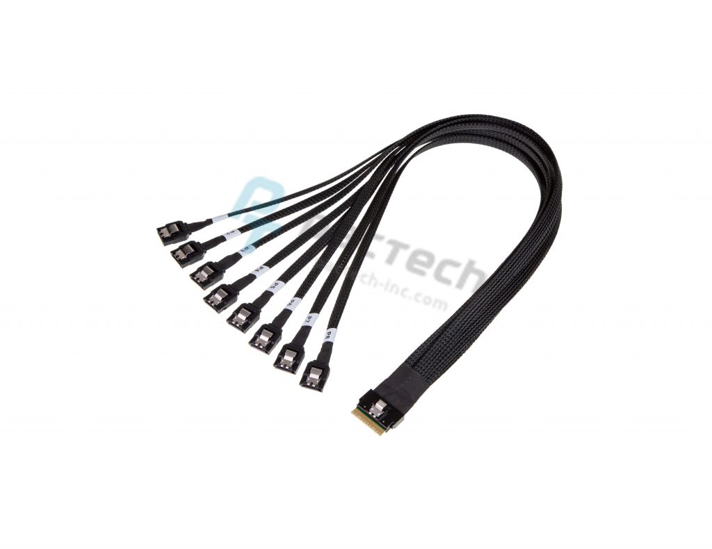 Server Cable SFF-8654 To Dual SFF-8643 SAS Cable - 50cm 8i 74Pin PCI-E Gen4 Ultraport Slimline - Foto 10