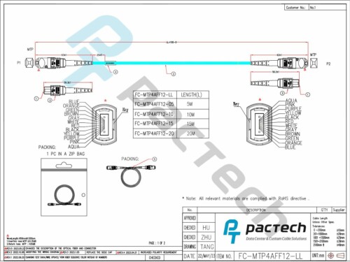 <img src="https://jpc-pt.com/wp-content/uploads/2024/03/ai-icon3.png"> Qualite Fibers™ OM4 12F Multi Mode 50/125, MTP®/UPC to MTP®/UPC, 3.0mm with OFNP Jacket, Female to Female, Type A - Image 4